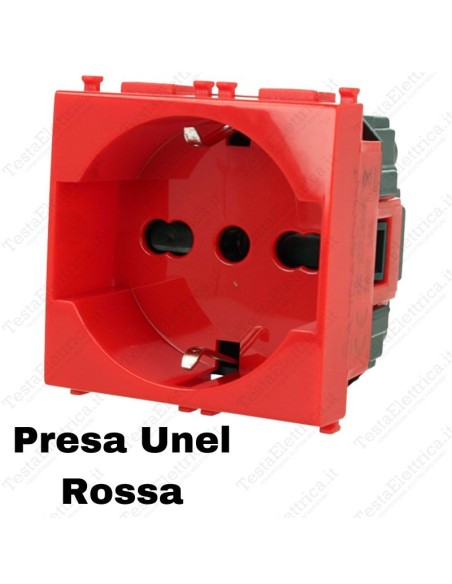 Presa tedesca rossa compatibile vimar plana