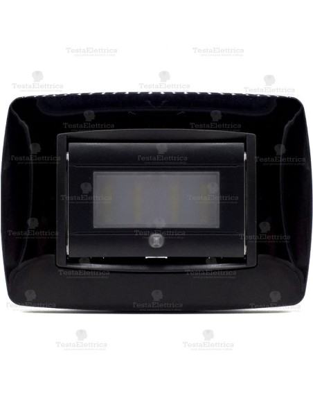 completo con placca nera in ABS serie TRAPEZIUM