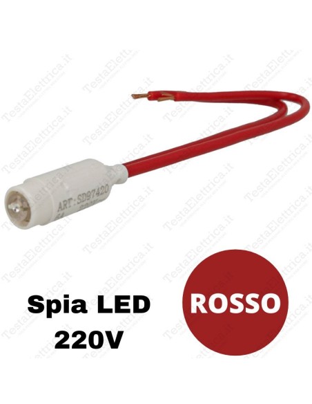 Spia Led per moduli Vimar Plana e Arkè colore rosso 220v sandasdon