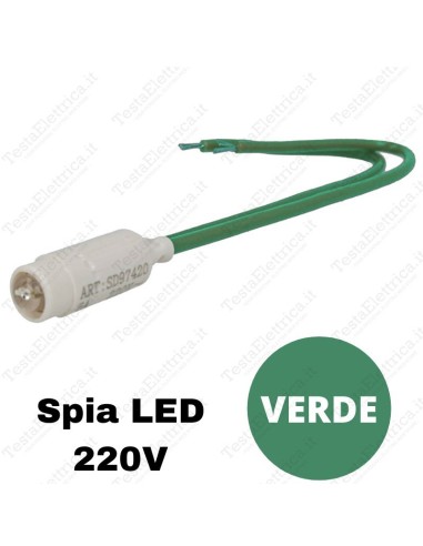 Spia Led per moduli Vimar Plana e Arkè colore verde 220v sandasdon