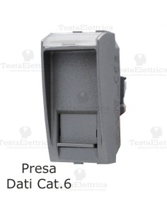presa dati rj45  cat. 6 grigia compatibile con serie Living Light tech
