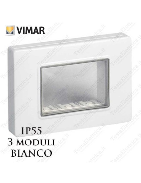 Vimar 14943.01 Calotta ip55 bianca 3 moduli Plana Arkè Eikon 