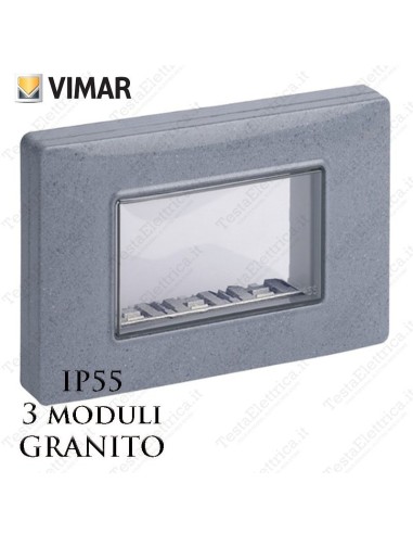 Vimar 14943.14 Calotta ip55 granito 3 moduli Plana Arkè Eikon 