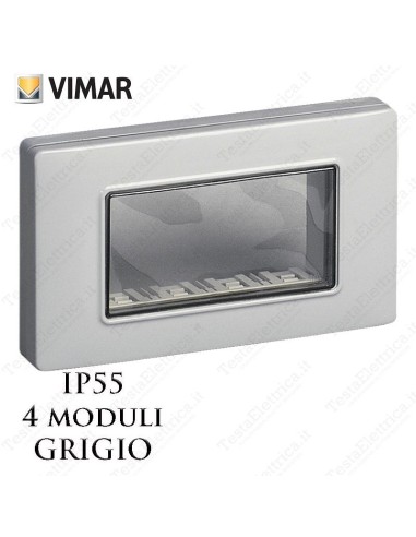 Calotta 4 posti IP55 grigio Vimar Plana Arkè Eikon