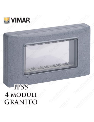 Calotta 4 posti IP55 granito Vimar Plana Arkè Eikon