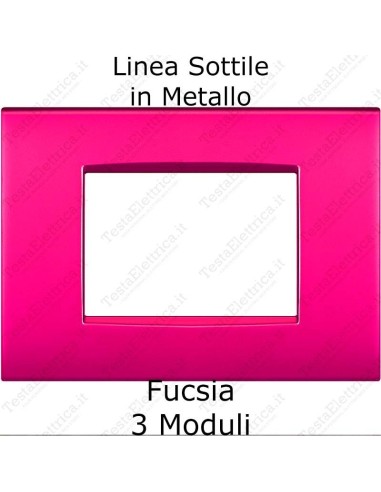 placca Fucsia  in metallo compatibile bticino living light AIR