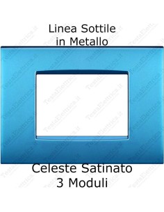 placca Celeste in metallo compatibile bticino living light AIR