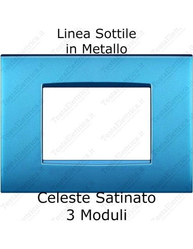 placca Celeste in metallo compatibile bticino living light AIR