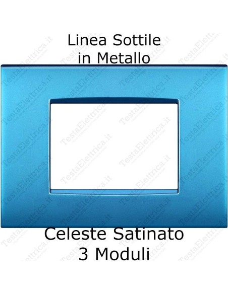 placca Celeste in metallo compatibile bticino living light AIR