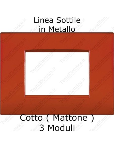 placca Rosso Mattone in metallo compatibile bticino living light AIR