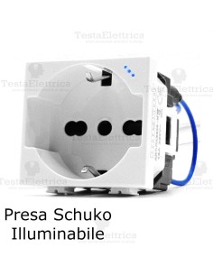 Presa std tedesco italiano luminosa compatibile bticino Matix