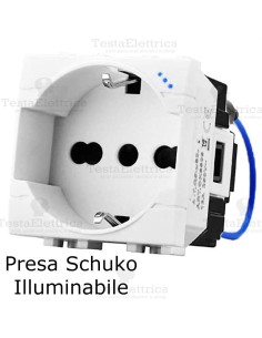 Presa std tedesco italiano luminosa compatibile bticino living light