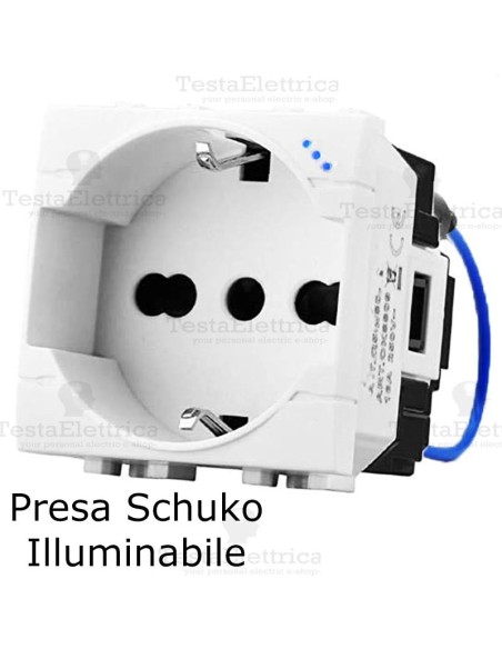 Presa std tedesco italiano luminosa compatibile bticino living light