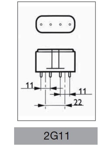 Lampada led 2G11  4 pin 15W 220V  6500k NG