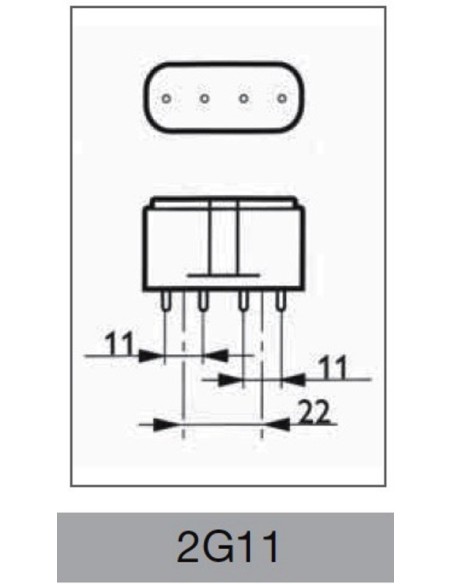 Lampada led 2G11  4 pin 15W 220V  6500k NG