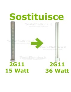 Lampada led 2G11  4 pin 15W 220V  6500k NG 2