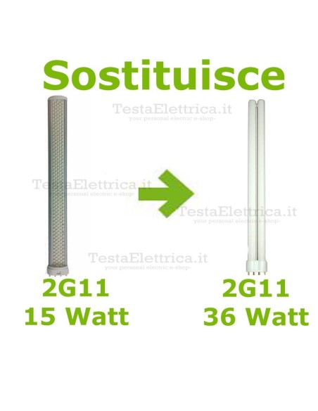 Lampada led 2G11  4 pin 15W 220V  6500k NG