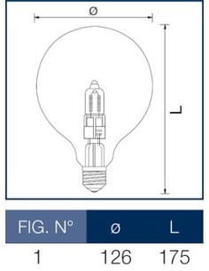 Lampada alogena Halo Globe 42W E27 126 mm Wiva 2