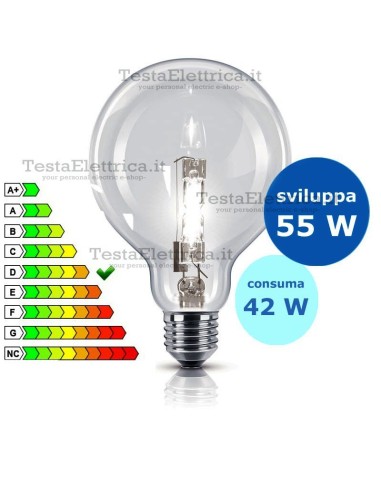 Lampada alogena Halo Globe 42W E27 126 mm Wiva
