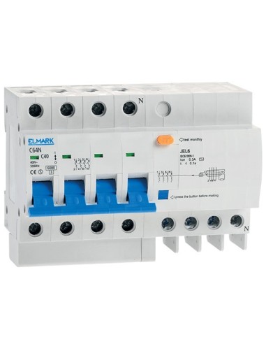 magnetotermico differenziale 40a 0,3ma 8 moduli 3p+n