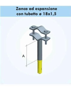 Zanca 5 cm a espansione per fissaggio pali antenna   a muro zel002