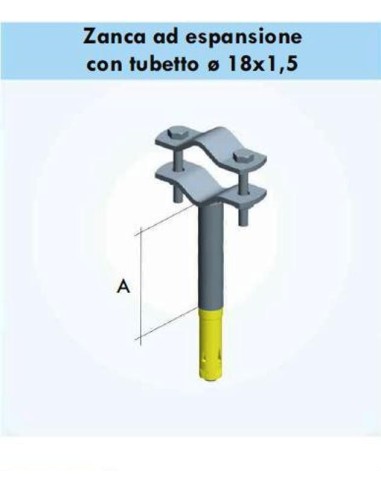 Zanca A 10 cm per fissaggio pali antenna a muro zel0003