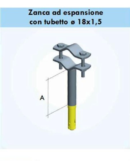 Zanca A 10 cm per fissaggio pali antenna a muro zel0003