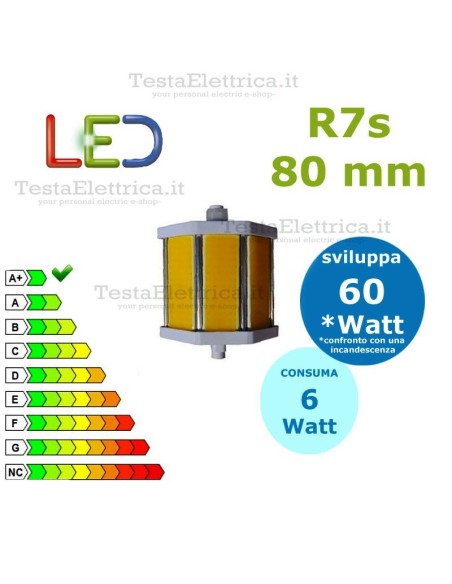 Lampada Led R7s 80 mm 6 W Digilamp