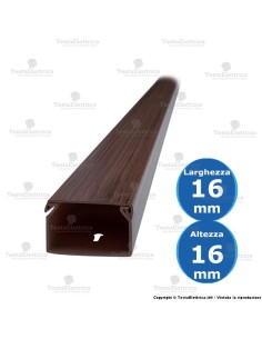 Canalina per cavi elettrici effetto legno 16x16