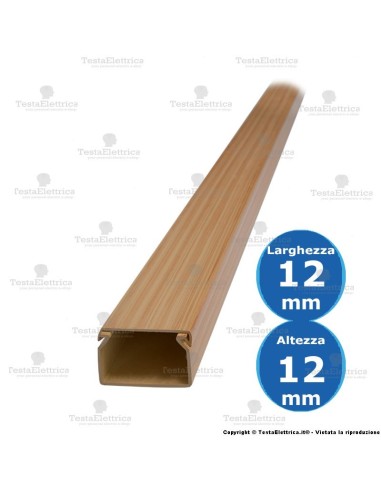 Canalina per cavi elettrici legno 12x12 