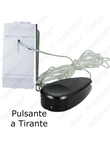 Pulsante a tirante compatibile con serie Bticino living  light bianca