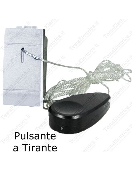 Pulsante a tirante compatibile con serie Bticino living  light bianca