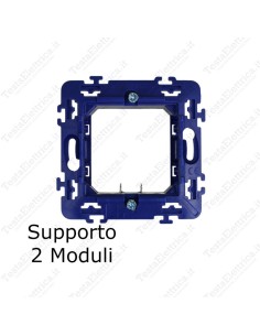 Supporto 2 moduli scatola tonda compatibile Bticino living 