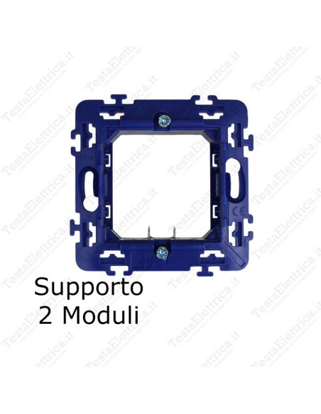 Supporto 2 moduli scatola tonda compatibile Bticino living 