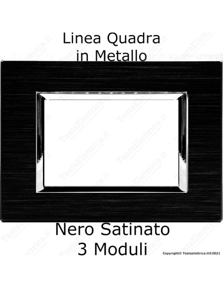 placca compatibile in metallo vimar plana nera