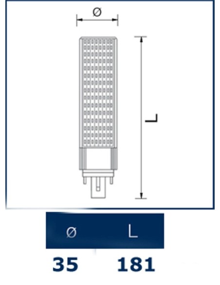 Lampada led G24  2 pin Pro FL D 12W 220V  4000k Wiva