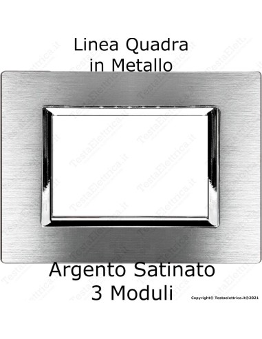 placca in metallo argento silver compatibile vimar plana