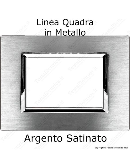 placca in metallo argento silver compatibile vimar plana