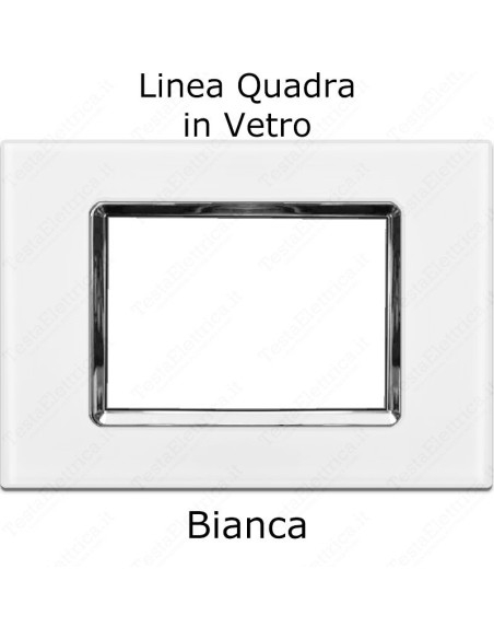 placca vetro compatibile vimar plana colore bianco