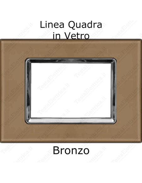 placchetta in vetro plana color bronzo