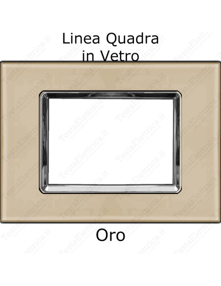 placca vetro vimar plana oro