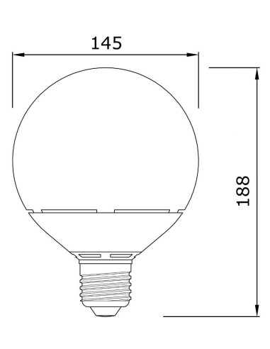 Lampadina a Neon Globo  E27 50 Watt  Wiva