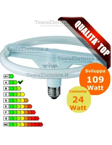 Lampada al Neon Circolare E27 24 Watt  Diskline Wiva