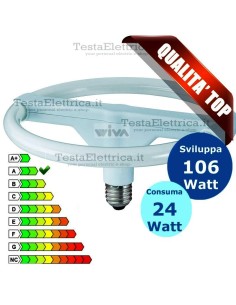 Lampada al Neon Circolare E27 24 Watt  Diskline Wiva
