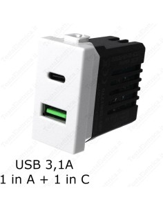 Presa USB  compatibile con serie Bticino Matix 