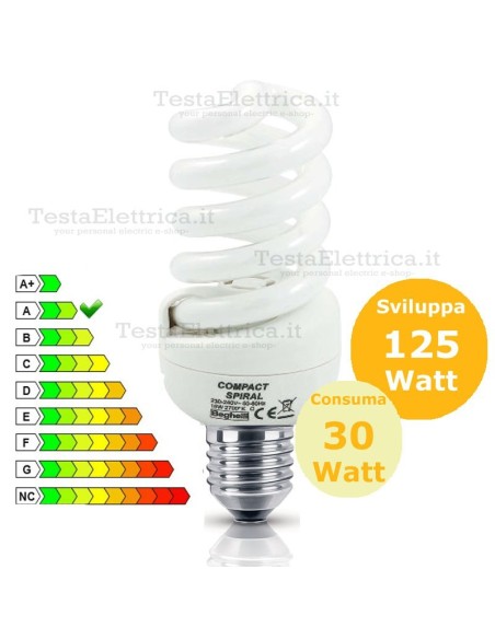 Lampada al Neon Spirale E27 25 Watt  Compact 10000 Beghelli