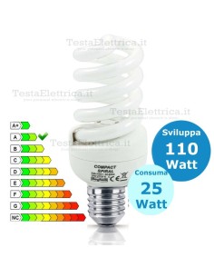 Lampada al Neon Spirale E27 25 Watt  Compact 10000 Beghelli