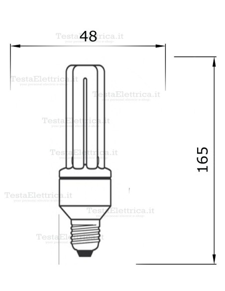 Lampada al Neon Tubolare  E27 25 Watt  Compact 10000 Beghelli