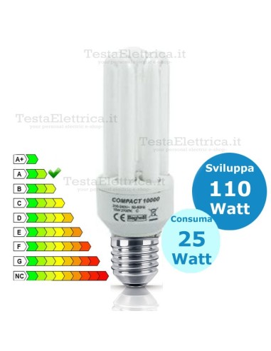 Lampada al Neon Tubolare  E27 25 Watt  Compact 10000 Beghelli