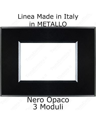 placca nera opaco cal in metallo compatibile plana made in italy